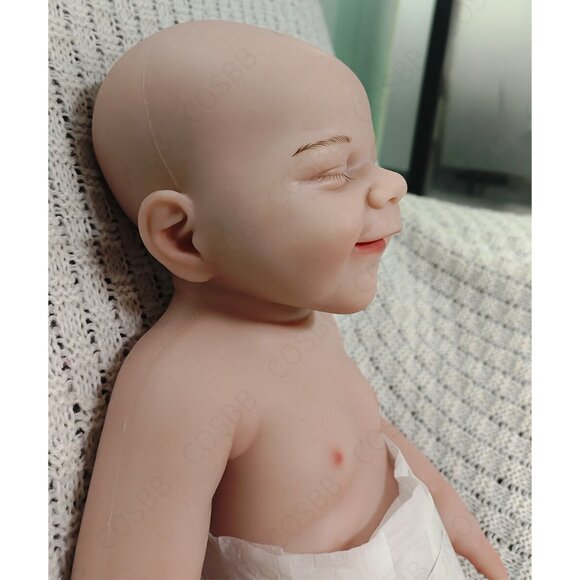 3.1kg Full Body Silicone Sleeping Girl 45CM Reborn Baby Dolls W/Drink-Wet System - Picture 5 of 16